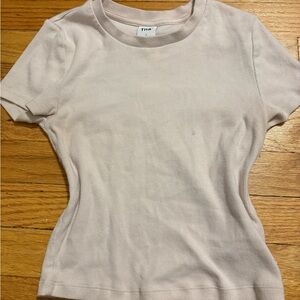 TNA Women's Light Beige Short Sleeve Tee